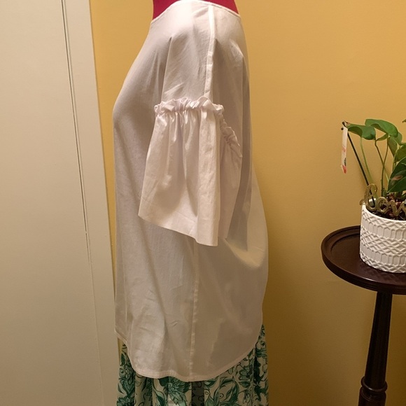 Stefanel White Blouse with Ruffle Detail on short sleeves - Picture 5 of 9